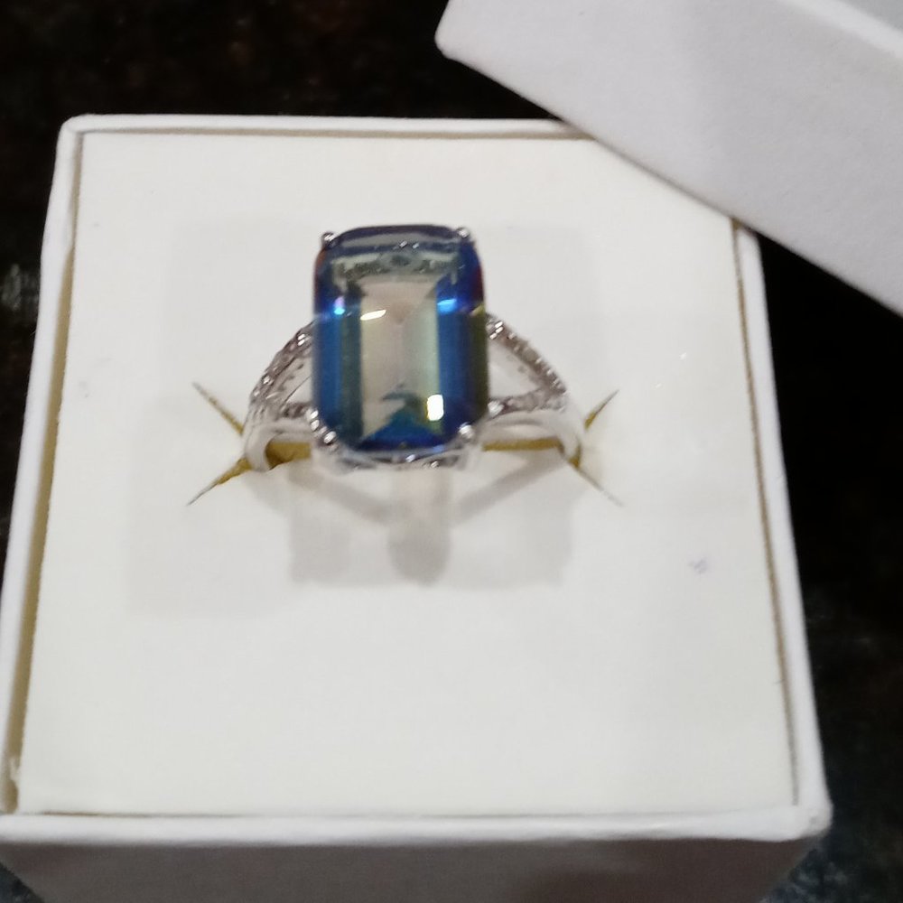 10.25 cttw NWT Rainbow Amethyst & Diamond Ring
